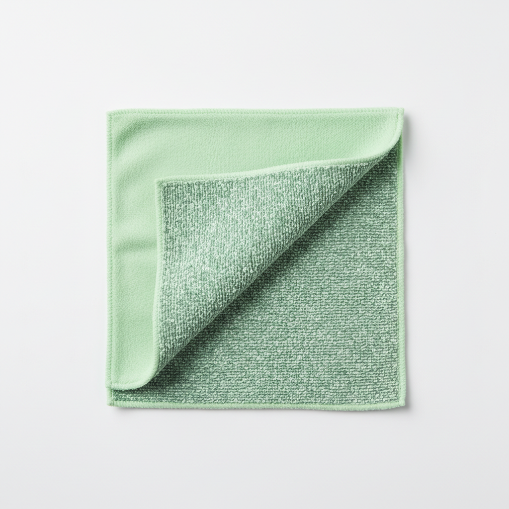 Dual-sided scrubbing cleaning cloth showing both sides