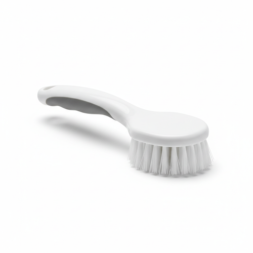 Multi-purpose household cleaning brush on white background
