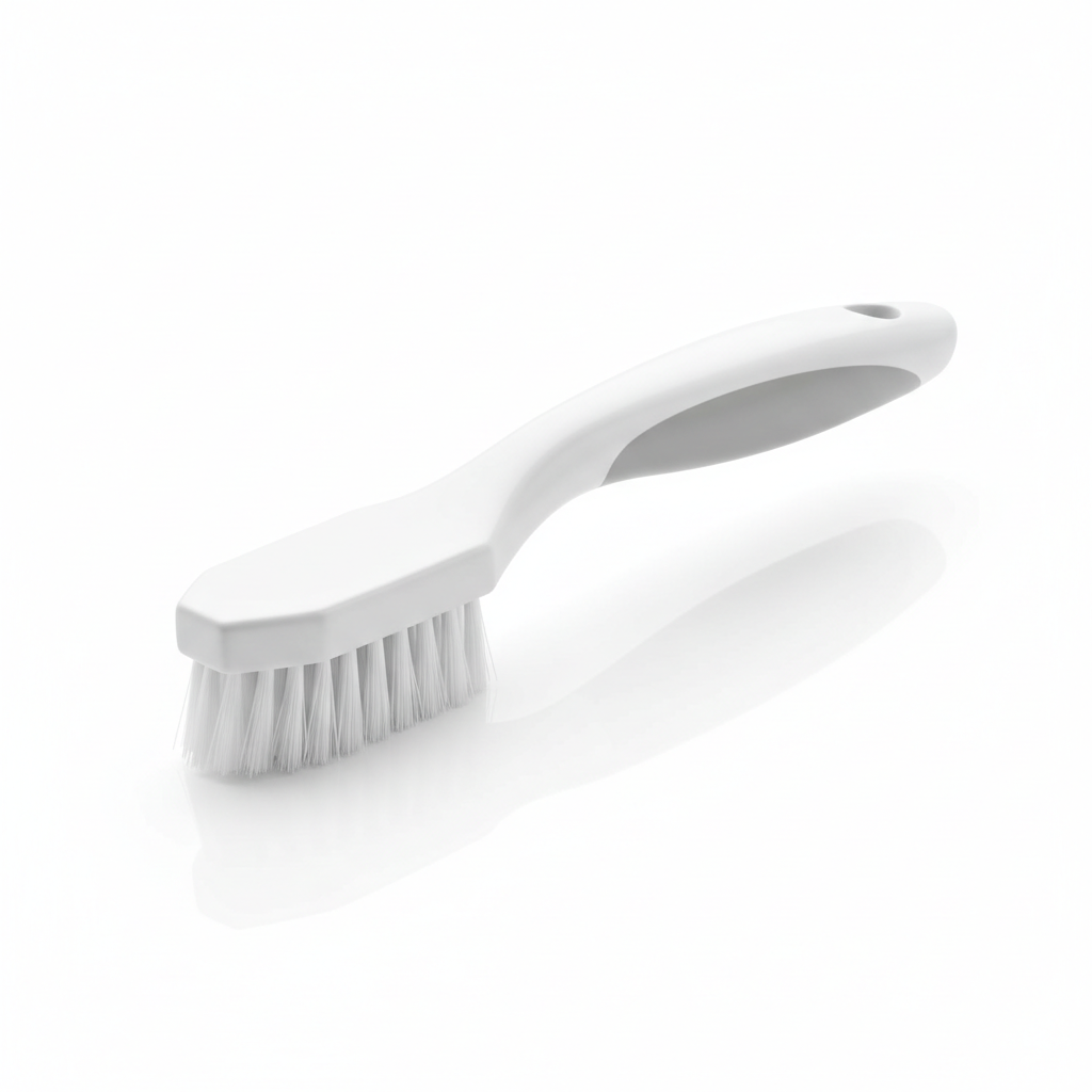 Narrow grout and gap detail cleaning brush on white background